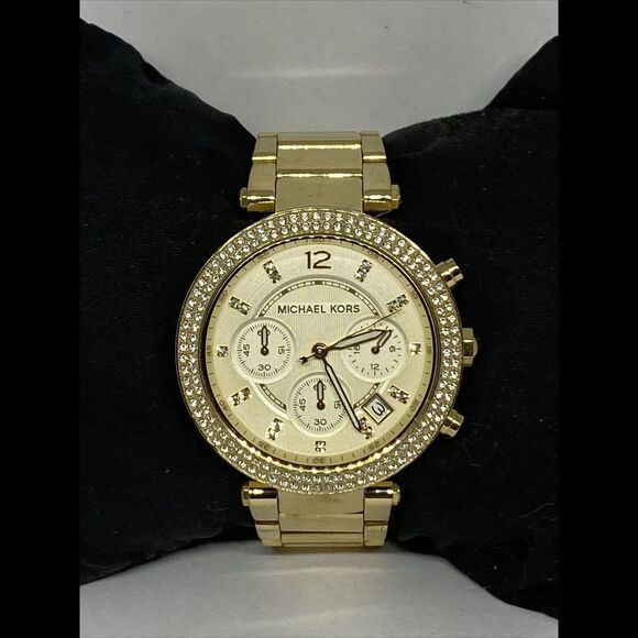 Michael Kors Parker MK5354 Women's Gold Stainless Steel Analog Dial Watch UC637 - Picture 3 of 12